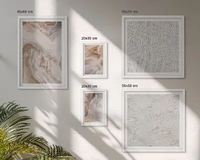 Képszett nappaliba kő textúrájú márvány mintákkal