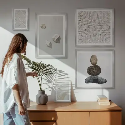 Homokkő hatású modern fali képkészlet nappaliba szánt dekoráció