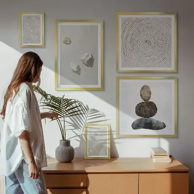 Homokkő hatású modern fali képkészlet nappaliba szánt dekoráció