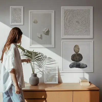 Homokkő hatású modern fali képkészlet nappaliba szánt dekoráció