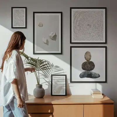 Homokkő hatású modern fali képkészlet nappaliba szánt dekoráció
