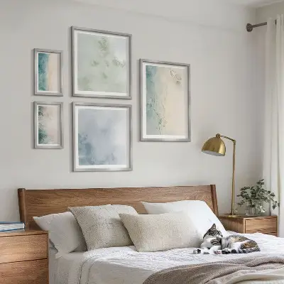 Dekorációs képkészlet nappaliba minimalista kiömlött akvarell mintás vászonkép