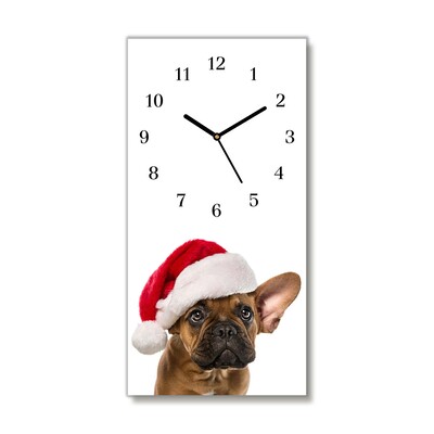 Ceas de sticlă Bulldog Christmas Dog