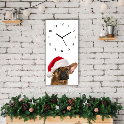 Ceas de sticlă Bulldog Christmas Dog