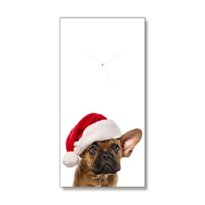 Ceas de sticlă Bulldog Christmas Dog