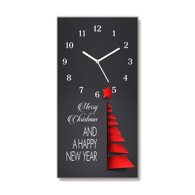 Ceas de sticlă Abstracție Decorul pomului de Crăciun