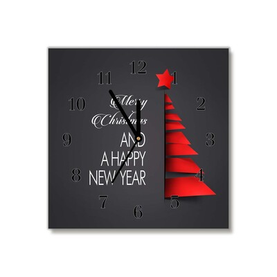 Ceas de sticlă Abstracție Decorul pomului de Crăciun