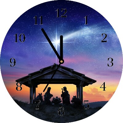 Ceas de sticlă Iisus Crăciunul grajd