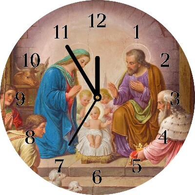 Ceas de sticlă Iisus Crăciunul grajd