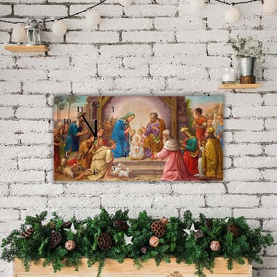 Ceas de sticlă Iisus Crăciunul grajd