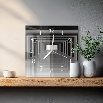 Négyzetes üvegóra 3D alagút