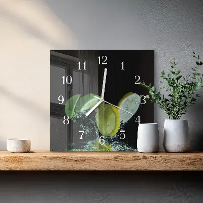 Négyzetes üvegóra Citrom és lime