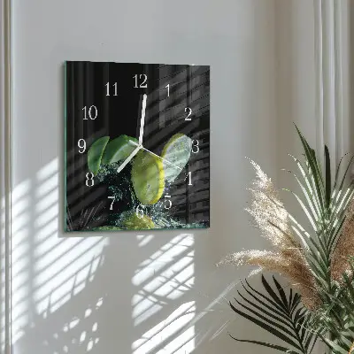 Négyzetes üvegóra Citrom és lime