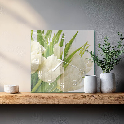 Négyzetes üvegóra Tulipánok