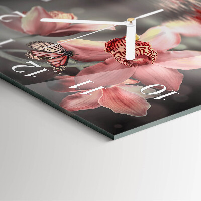 Négyzetes üvegóra Orchidea