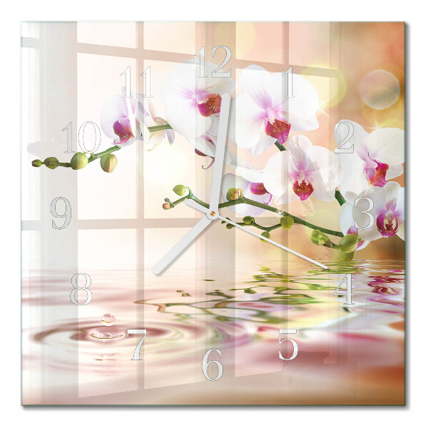 Négyzetes üvegóra Orchidea