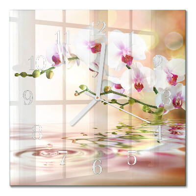 Négyzetes üvegóra Orchidea