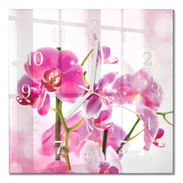 Négyzetes üvegóra Orchidea