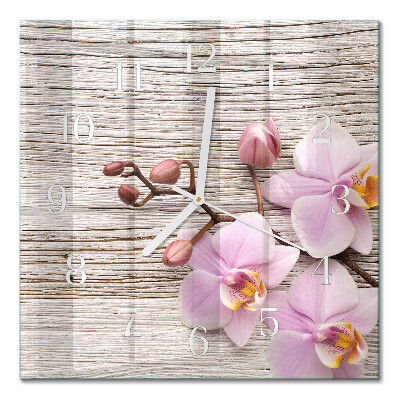 Négyzetes üvegóra Orchidea