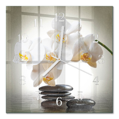 Négyzetes üvegóra Orchidea