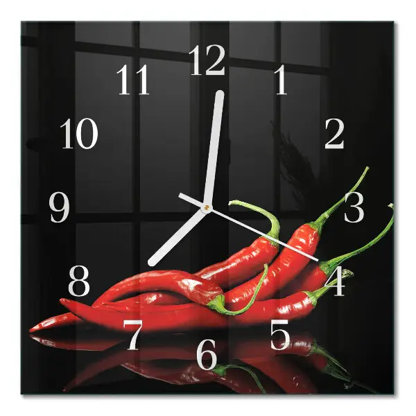 Négyzetes üvegóra Chili paprika