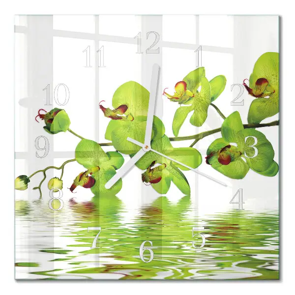 Négyzetes üvegóra Orchidea
