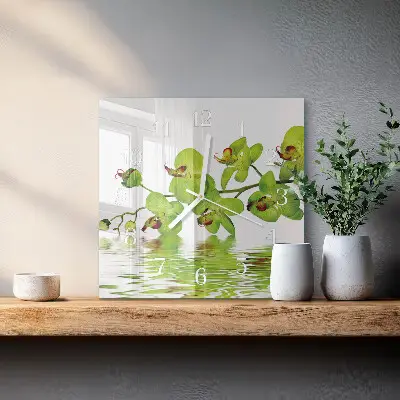 Négyzetes üvegóra Orchidea