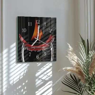 Négyzetes üvegóra Tüzes chili