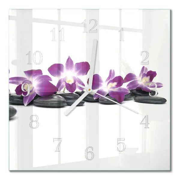 Négyzetes üvegóra Orchidea