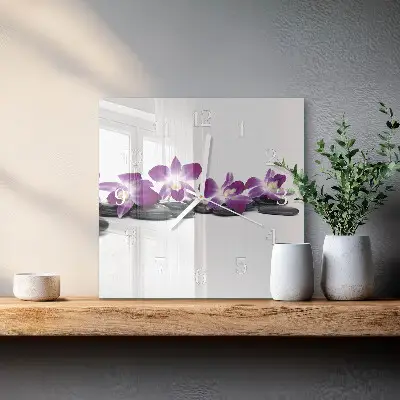 Négyzetes üvegóra Orchidea