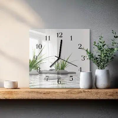 Négyzet alakú üvegóra Kövek