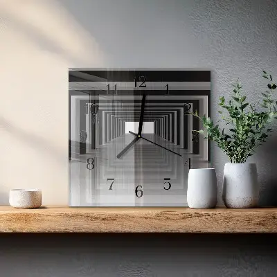 Négyzet alakú üvegóra 3D alagút