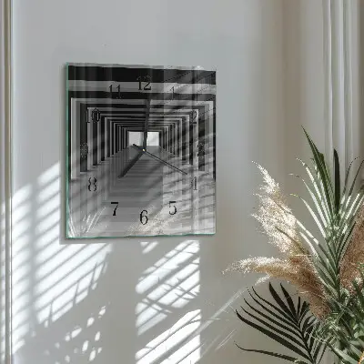 Négyzet alakú üvegóra 3D alagút