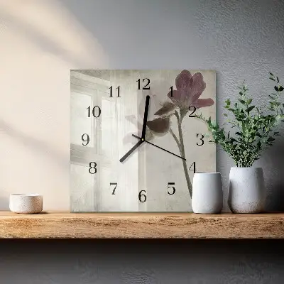 Négyzet alakú üvegóra Vintage virág