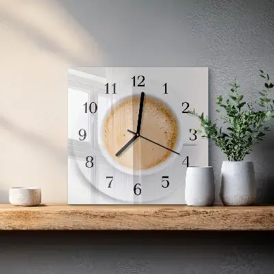 Négyzet alakú üvegóra Egy csésze kávé
