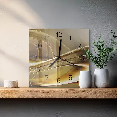 Négyzet alakú üvegóra Absztrakt vonalak
