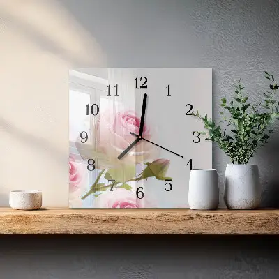 Négyzet alakú üvegóra Rózsa