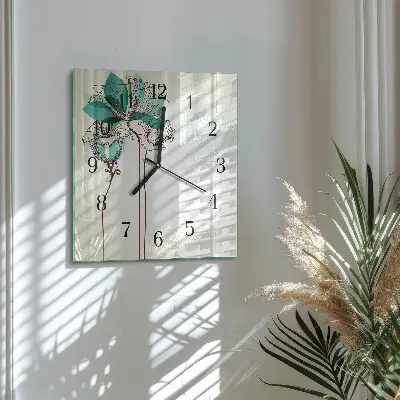 Négyzet alakú üvegóra Vintage virágok
