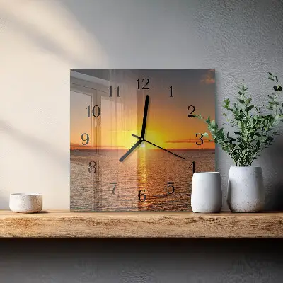 Négyzet alakú üvegóra Napnyugta