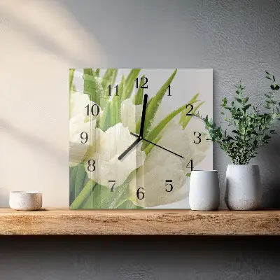 Négyzet alakú üvegóra Tulipánok