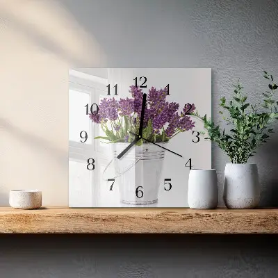Négyzet alakú üvegóra Levendula