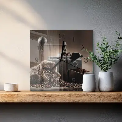 Négyzet alakú üvegóra Kávédaráló