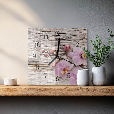 Négyzet alakú üvegóra Orchidea