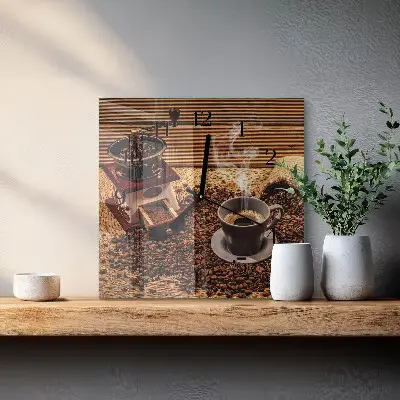Négyzet alakú üvegóra Kávébabok