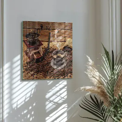 Négyzet alakú üvegóra Kávébabok