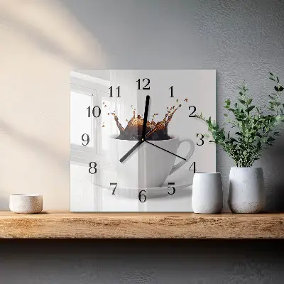 Négyzet alakú üvegóra Kávé