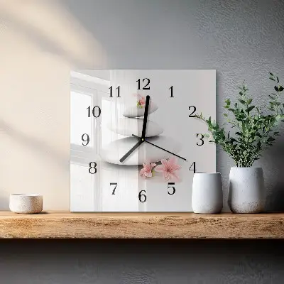 Négyzet alakú üvegóra Kövek