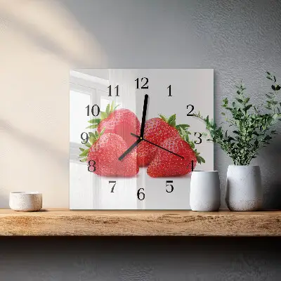 Négyzet alakú üvegóra Eper