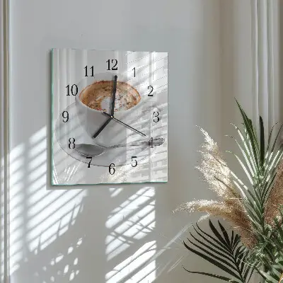 Négyzet alakú üvegóra Kávé