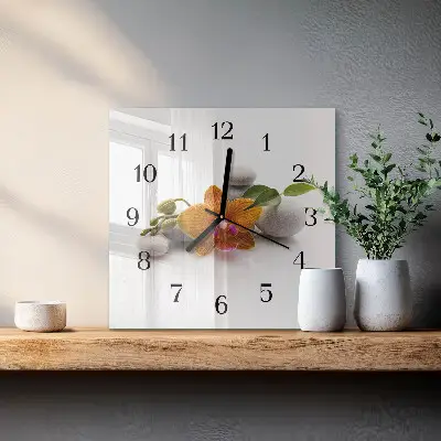 Négyzet alakú üvegóra Orchidea